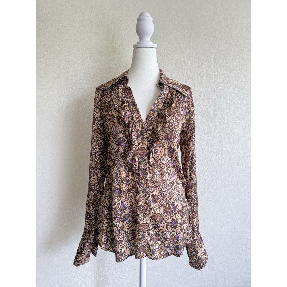 Zadig & Voltaire - Tuska Satin Thorn Women’s Print Shirt‎ Viscose Size XS